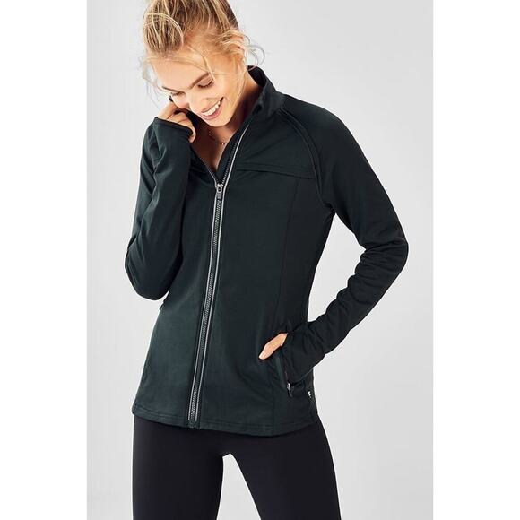 Fabletics Kimmy Performance Jacket In Everglade Size Medium Full Zip Work Out B - Picture 1 of 10